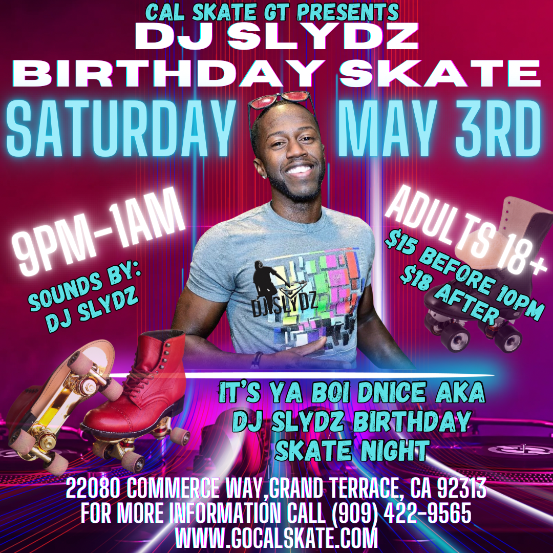 DJ Slydz Birthday Skate Flyer